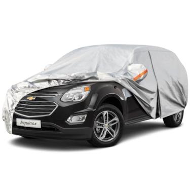 Imagem de Capa de carro SUV de 6 camadas Kayme Impermeável para todos os climas para automóveis, cobertura completa para uso externo, proteção contra chuva e sol, UV, prata