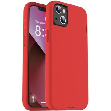 Imagem de ORIbox Capa para iPhone 13 mini para iPhone 12 mini, vermelha, [proteção contra quedas de grau militar de 3,5 m], capa antiqueda de silicone líquido resistente à prova de choque para iPhone 13/12