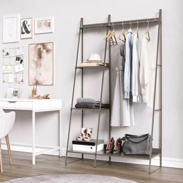 Imagem de Arara de Roupas em Aço Begônia CabeCasa MadeiraMadeira Estanho