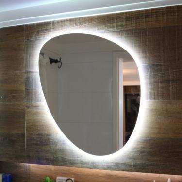 Imagem de Espelho Org nico Decorativo Com Led 70x50cm Sala Banheiro Bra