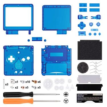 Imagem de Caixa de substituição personalizada IPS Ready eXtremeRate Clear Blue para Gameboy Advance SP GBA SP – Compatível com IPS e LCD padrão – Console e tela não incluídos