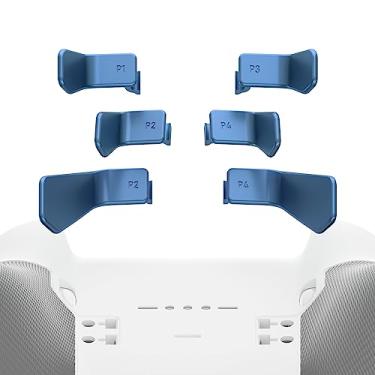 Imagem de eXtremeRate Raquetes Swift para controle Xbox Elite 1/2, 6 em 1, metálico, azul Netuno, substituível, para controle Xbox One Elite e Elite Series 2