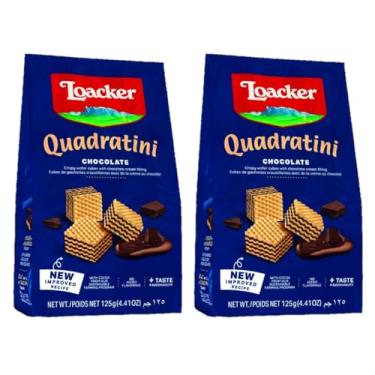 Imagem de Kit 2 Mini Biscoito Wafer Quadrantine Chocolate Loacker 125G