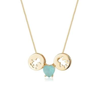 Imagem de Corrente Colar pingente com 2 Filhos ou filhas Mãe E Família Menino ou Menina banhado a ouro 18k (2 MENINOS)