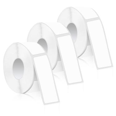Imagem de 3 rolos de fitas adesivas para Phomemo D30, 12 mm x 40 mm, rolo de papel térmico branco autoadesivo para escritório e utensílios domésticos