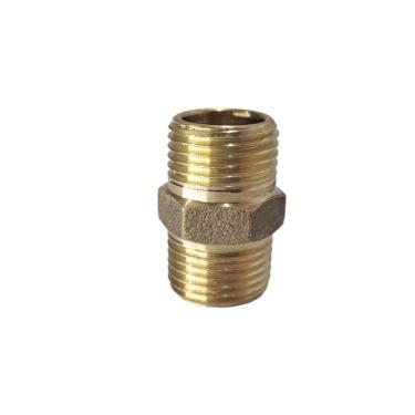 Imagem de Niple Sextavado Latão Rosca 1/2 x 1/2 Acabamento Amarelo