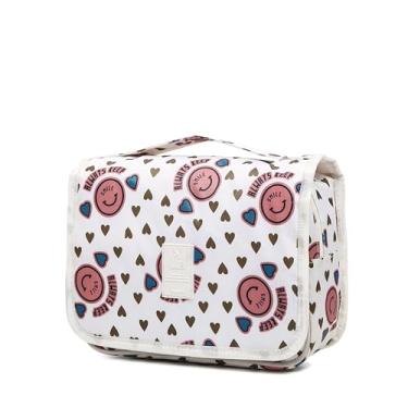 Imagem de Sechunk Sacos de higiene pessoal de viagem impermeáveis para pendurar bolsa multifuncional de cosméticos bolsa de maquiagem para mulheres, rosa, one size, Viajar