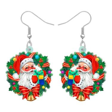 Imagem de DALANE Brincos fofos de acrílico para árvore de Natal, Papai Noel, pingente de guirlanda de gota, presentes engraçados para mulheres, meninas, crianças, pingentes de decoração de festa, Medium,