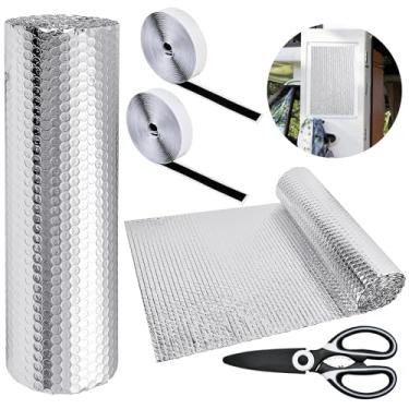 Imagem de Supkiir Rolo de isolamento reflexivo para persiana de janela para trailer, 3,5 m x 39,6 cm, bloqueador de calor de folha de alumínio de dupla face, capa de para-sol para trailer, carro, caminhão, trailer, sótão, garagem