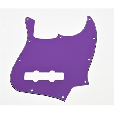 Imagem de KAISH 4 cordas J Bass Style Pickguard Bass Pick Guard Scratch Plate para jazz dos EUA/México J baixo roxo 3 camadas