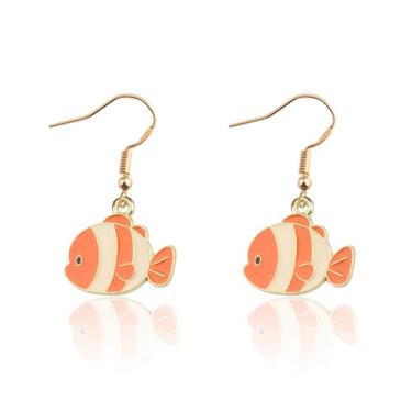 Imagem de PLITI Nemo Presente Nemo Dory Filme Presente Amante Peixe-palhaço Brincos de peixe-palhaço para fãs de Nemo, Medium, Aço inoxidável, Sem pedra preciosa