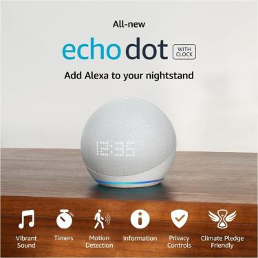 Imagem de Echo Dot 5 geração com Relógio Smart speaker com Alexa Lançamento-Unissex