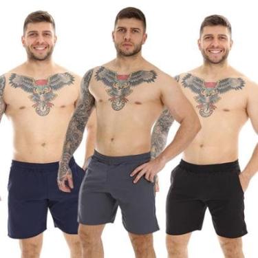 Imagem de Kit 3 Bermuda Masculina Fristyle Tactel Com Bolso Esportiva-Masculino