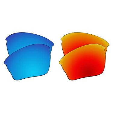 Imagem de EZReplace Lentes de reposição para óculos de sol Oakley Half Jacket XLJ (lentes polarizadas) – Serve para armação Oakley Half Jacket XLJ (azul gelo + vermelho fogo)