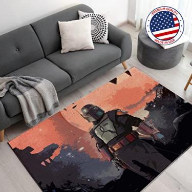 Imagem de DreamController Tapetes personalizados Starwarrs Bobba Fett para sala de jogos (157,5 x 101,6 cm) | Tapetes de sala de jogos inspirados em jogos e decoração de anime para gamers | Decoração de quarto