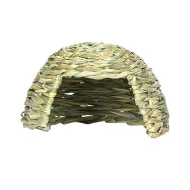 Imagem de Baoblaze Cabana de refúgio para bebê, casinha de brinquedo confortável, de grama, túnel de grama de para furão, animais pequenos, chinchila, 25cmx17cm