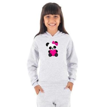Imagem de Moletom Infantil Canguru Menina Panda Coração Benellys-Feminino