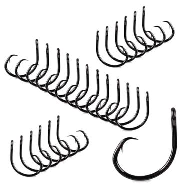 Imagem de Mustad Anzol circular em linha Demon Perfect 39950NP, 3 anzóis de pesca fortes, pacotes de ganchos de círculo de lacuna larga para pesca em água salgada e água doce, anzóis grandes de design original,