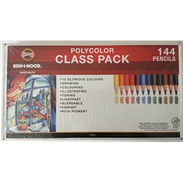 Imagem de Koh-I-Noor Lápis de desenho de poliéster, pacote de aula, 12 lápis de cor, 12 cada cor, total de 144 lápis (FA3820CP)