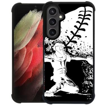 Imagem de CARLOCA Capa compatível com Samsung Galaxy S24 S25, padrão de apanhador de beisebol em casa ultra proteção à prova de choque de silicone macio TPU antiderrapante traseira para Samsung Galaxy S24 S25