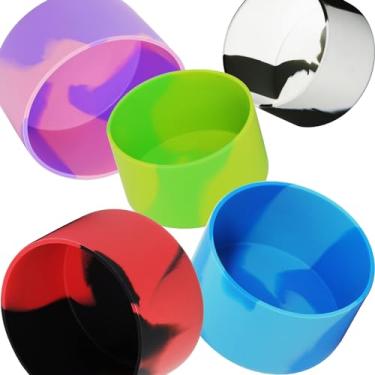 Imagem de TFAK Bota de garrafa de silicone de 5 peças, manga de garrafa de água de silicone compatível com Stanley/Hydroflask/Iron Flask/Simple Modern, 7.1-7.6 cm Largura inferior da garrafa de água inoxidável