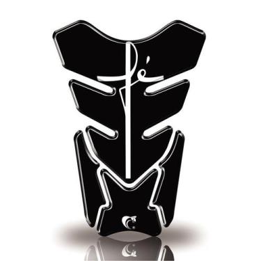 Imagem de Protetor De Tanque Adesivo Moto Honda Yamaha Suzuki Fé Preto - Cobra M