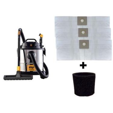Imagem de Kit 3 Sacos Aspirador Wap Gtw Inox 20 + Filtro Motor - Oriplast