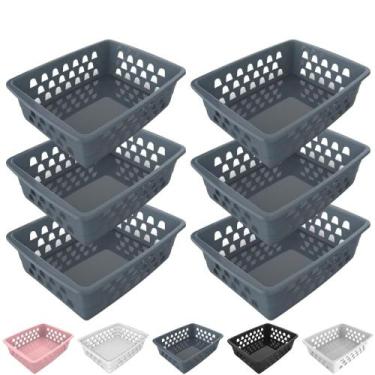 Imagem de Kit 6 Cesto Organizador Multiuso Decorativo Médio p/ Gaveta Armário 20