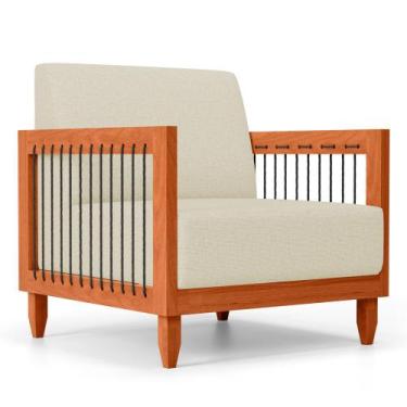 Imagem de Poltrona Decorativa Varanda Samoa Madeira Maciça com Cordas Náutica Li