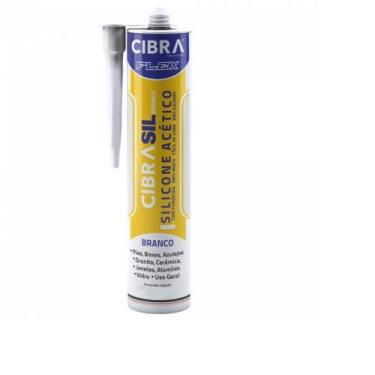Imagem de Adesivo silicone acético 230g branco cibra - CIBRA FLEX