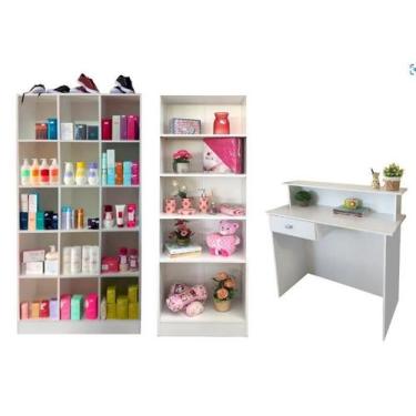 Imagem de Expositor Armário Colméia Prateleira Loja Closed L Kit 3 Pçs - MAGIA