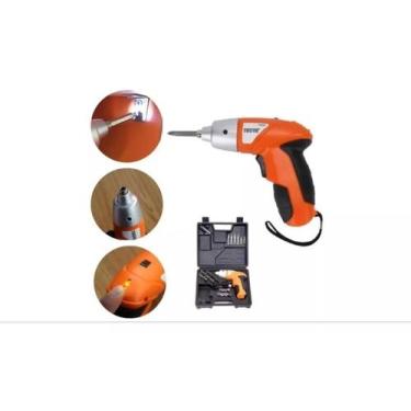 Imagem de Parafusadeira Sem Fio 220rpm com Kit Maleta com 45 Peças Recarregavel 
