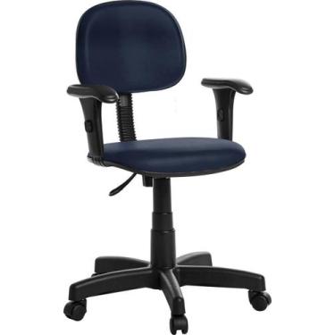 Imagem de Cadeira Para Escritório Secretaria Com Braço Rv Azul Escuro - Goldflex