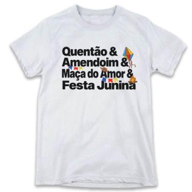 Imagem de 1 Camiseta Festa Junina São João Palavras Quentã Amendoim e Maça do Am