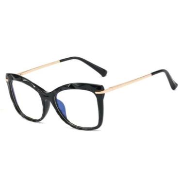 Imagem de Armação Óculos Grau Feminina Quadrado Anabele Preto - Shark Óculos