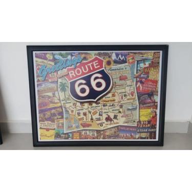 Imagem de Quadro Decorativo Com Moldura Route 66 - Placa PVC