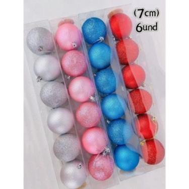 Imagem de Tubo Com 6 Bolas 7CM Decoração (NTB85053)Pendentes Enfeite Lindo Brilh
