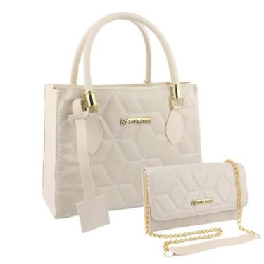 Imagem de Bolsa Feminina Transversal Tote Casual + Bolsa Carteira Kit - Selfie S