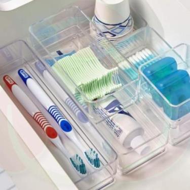 Imagem de Kit Organizador Separador Transparente Empilhável 4 Unidades - PLASTUT