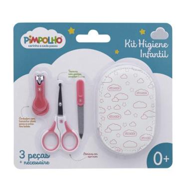 Imagem de Kit Higiene Necessaire Infantil Pimpolho 3 Peças Rosa 88881