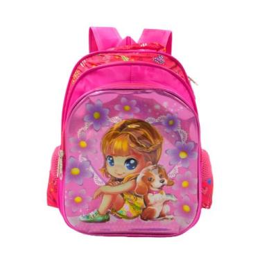 Imagem de Mochila Escolar Infantil Feminina 3D Boneca e Cachorro WL-C143 - Rayso