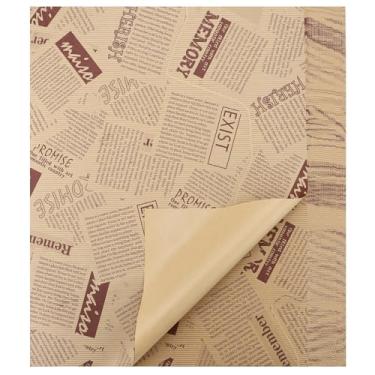 Imagem de EUSOAR Folhas de papel Deli, 200 folhas de papel manteiga de papel de jornal de 28 x 38 cm, papel de embrulho para sanduíche, resistente a graxa, pré-cortado, papel pergaminho, para festa, festival,