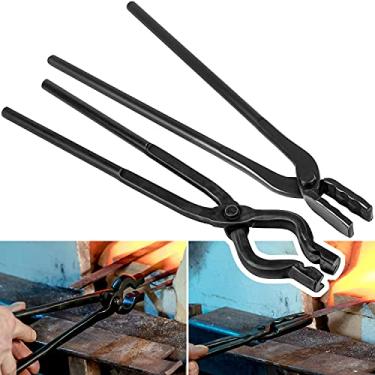 Imagem de Conjunto de pinças Blacksmith para fabricação de facas, pegador de cabeça de lobo, pegador de brocas para iniciantes, kit de ferramentas de forja de bigorna para iniciantes (2 pinças)
