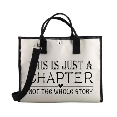 Imagem de BDPWSS Bolsa de ombro inspiradora Reading Lover Bookworm This Is Just A Chapter Not The Whole Story Bolsa de ombro inspiradora para livros, Whole Story Te