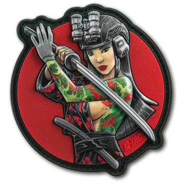 Imagem de M-Tac Morale Patch Tactical Girl – Patch militar tático de PVC com suporte de gancho – Remendos para colete, mochilas, chapéus (verde-fonte)