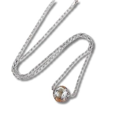 Imagem de Colar Masculino Talismã Chinês "Key of Destiny "com Pingente Rotatório – Atração de Prosperidade, Coragem e Energia Positiva – Prata 925 – Corrente 50cm – Acompanha Bolsa de Veludo