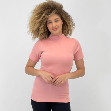 Imagem de Blusa Hering Manga Curta Gola Alta Canelada Feminina-Feminino