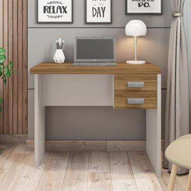 Imagem de Mesa Estudos Moderna MDP Escrivaninha C/ 2 Gavetas - HOME AS, Lamina M