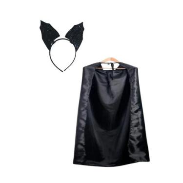 Imagem de Fantasia Infantil Morceguinha, Vamp, Tiara + Capa - Indiachina