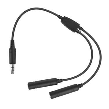 Imagem de Pdflie U174 GA Fone de ouvido de aviação geral fêmea-macho adaptador compatível com fone de ouvido de helicóptero Airbus